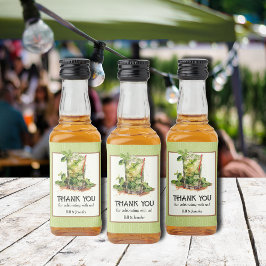 Etiqueta Para Botella De Licor Watercolor Mint Julep Derby