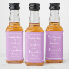 Etiqueta Para Botella De Licor Wedding Favors Script Nombre Elegant Mauve Mini