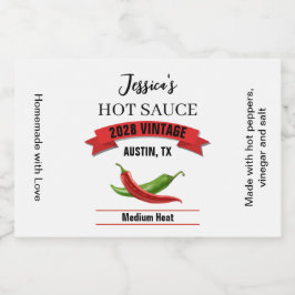 Etiqueta Para Botella De Licor Wedding Hot Sauce Label HS039rt