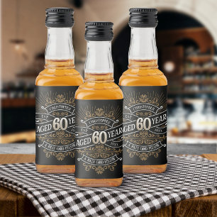 Etiqueta Para Botella De Licor Whiskey Vintage Mens 60 cumpleaños