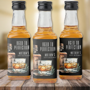 Etiqueta Para Botella De Licor Whisky Envejecido a la Perfección Cumpleaños de Ho