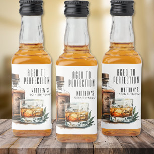 Etiqueta Para Botella De Licor Whisky Envejecido a la Perfección Fiesta de Cumple