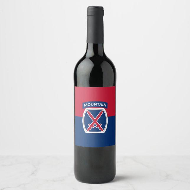 Etiqueta Para Botella De Vino 10.ª División de Montaña (Anverso)