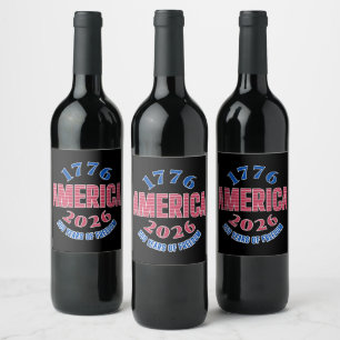 Etiqueta Para Botella De Vino 1776 AMÉRICA 2026 250 años de libertad