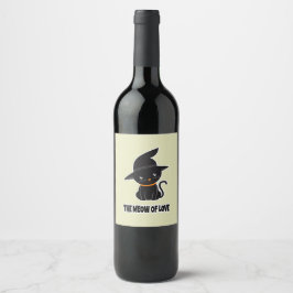 Etiqueta Para Botella De Vino 1. lindo y hermoso gato negro mimo amor