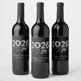 Etiqueta Para Botella De Vino 2026 Brilliant Diamonds Luxury New Year
