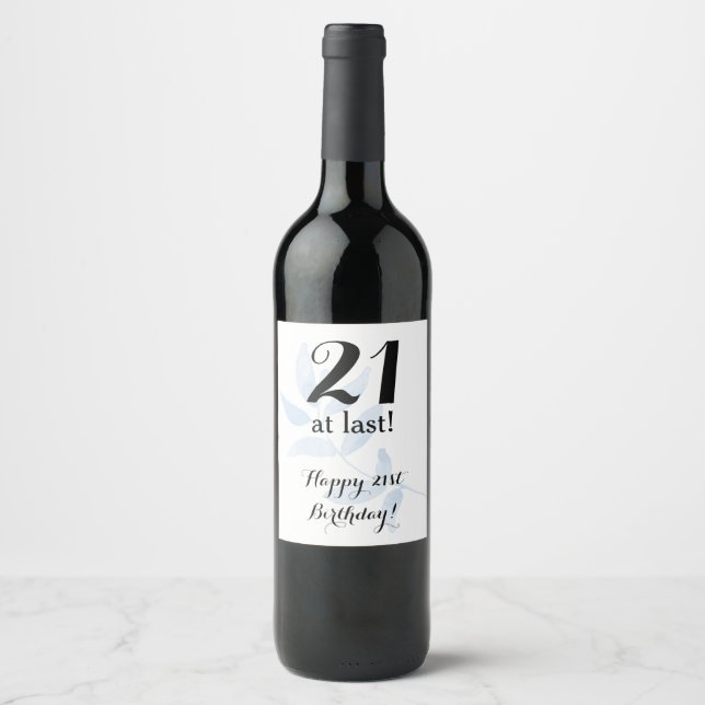 Etiqueta Para Botella De Vino 21.ª acuarela (Anverso)