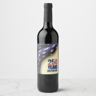 Etiqueta Para Botella De Vino 250 Años Cumpleaños Independencia Americana