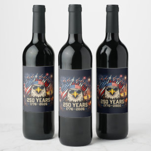 Etiqueta Para Botella De Vino 250 años de libertad estadounidense