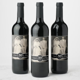 Etiqueta Para Botella De Vino 30º Aniversario de Boda