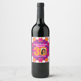 Etiqueta Para Botella De Vino 30.º nombre de cumpleaños personalizado de fotogra