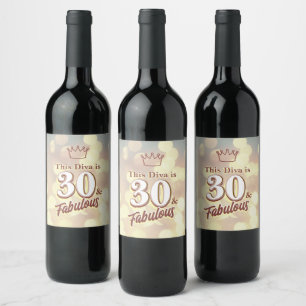 Etiqueta Para Botella De Vino 30 y fabuloso