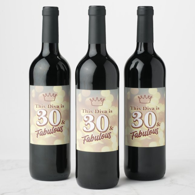 Etiqueta Para Botella De Vino 30 y fabuloso (Botellas)