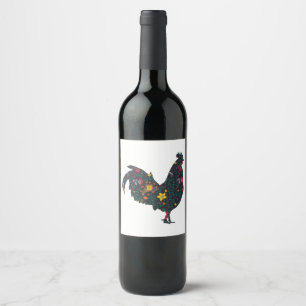Etiqueta Para Botella De Vino 321 Pollo divertido de regalo de los hijos de los 