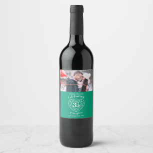 Etiqueta Para Botella De Vino 35.ª foto personalizado del aniversario de un boda