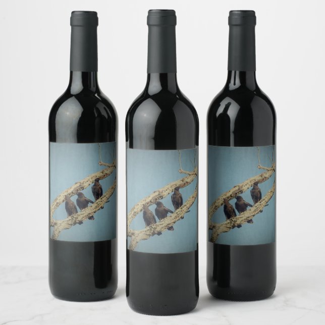 Etiqueta Para Botella De Vino 3 Crows Wine Label (Botellas)
