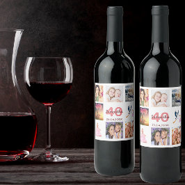 Etiqueta Para Botella De Vino 40.º collage de fotos de fiestas de cumpleaños