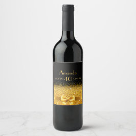 Etiqueta Para Botella De Vino 40.º nombre del arco dorado negro