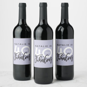 Etiqueta Para Botella De Vino 40 y fabulosa etiqueta de fiesta de cumpleaños
