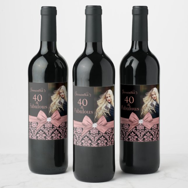 Etiqueta Para Botella De Vino 40 y fabulosa etiqueta del frasco de la fiesta de  (Botellas)