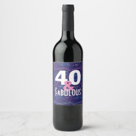 Etiqueta Para Botella De Vino 40 y Fabuloso patrón Geométrico Azul 80