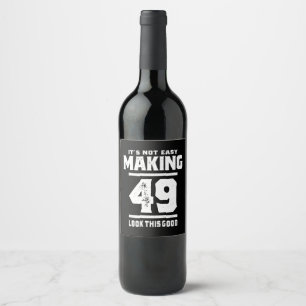 Etiqueta Para Botella De Vino 49 años - regalo gracioso de cumpleaños 49