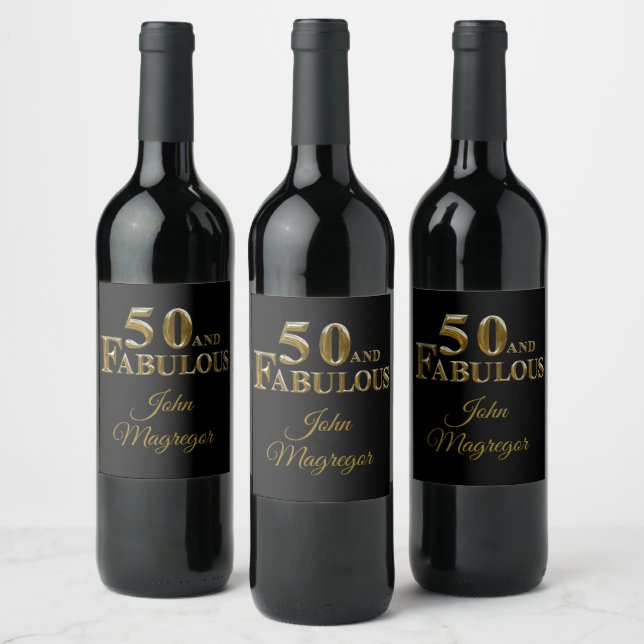 Etiqueta Para Botella De Vino 50.º cumpleaños (Botellas)