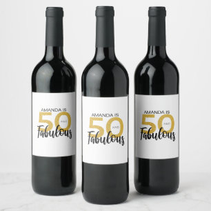 Etiqueta Para Botella De Vino 50.º cumpleaños 50 y fabuloso Fiesta
