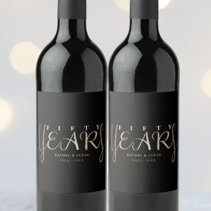 Etiqueta Para Botella De Vino 50.º regalo de aniversario de Boda de oro