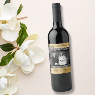 Etiqueta Para Botella De Vino 50° Aniversario del Boda de la Vintage   RELIEVE M