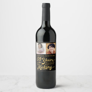 Etiqueta Para Botella De Vino 50 años en el cumpleaños que empieza (antes y ahor