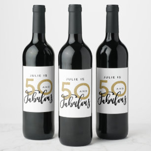Etiqueta Para Botella De Vino 50 y fabulosa etiqueta de fiesta de cumpleaños