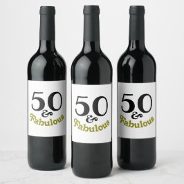 Etiqueta Para Botella De Vino 50 y fabulosa fiesta de cumpleaños
