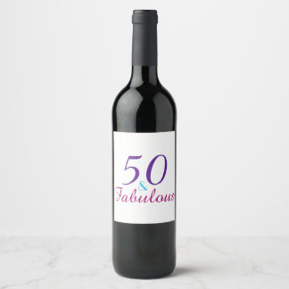 Etiqueta Para Botella De Vino 50 y fabuloso 50 cumpleaños colorido