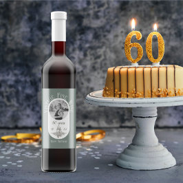 Etiqueta Para Botella De Vino 60.ª Edad Cumpleaños Personalizable Faux Vintage