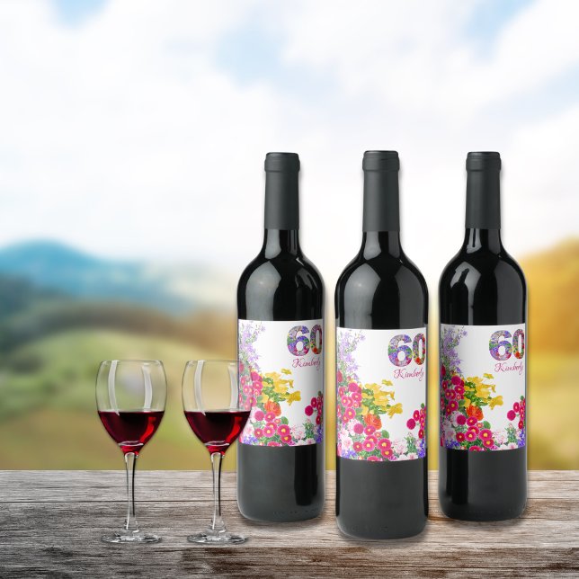 Etiqueta Para Botella De Vino 60.ª fiesta de cumpleaños (Subido por el creador)