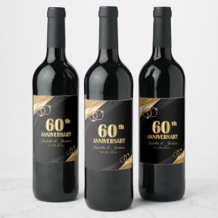 Etiqueta Para Botella De Vino 60.º Aniversario de Oro