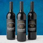 Etiqueta Para Botella De Vino 60.º cumpleaños Black Gold Legendary Funny<br><div class="desc">Una etiqueta personalizada y elegante para botellas de vino de 60 años que es fácil de personalizar para esa fiesta especial de cumpleaños.</div>