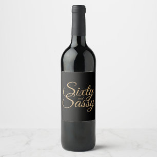 Etiqueta Para Botella De Vino 60 años y el oscuro cumpleaños del oro negro