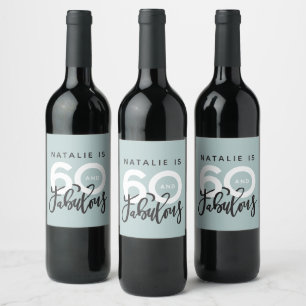 Etiqueta Para Botella De Vino 60 y fabulosa etiqueta de fiesta de cumpleaños