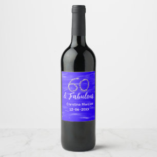 Etiqueta Para Botella De Vino 60 y fabuloso cumpleaños fecha de añadir nombre de
