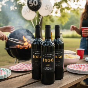 Etiqueta Para Botella De Vino 70.º Nombramiento de cumpleaños 1956 Moda elegante