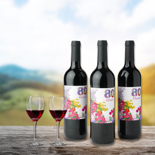 Etiqueta Para Botella De Vino 80.ª fiesta de cumpleaños