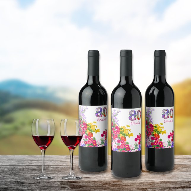 Etiqueta Para Botella De Vino 80.ª fiesta de cumpleaños (Subido por el creador)