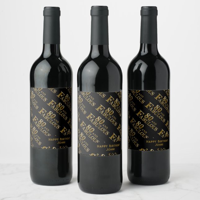 Etiqueta Para Botella De Vino 80 cumpleaños (Botellas)