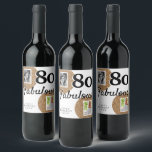 Etiqueta Para Botella De Vino 80 y Fabulous Gold Purpurina 2 Photo 80th Birthday<br><div class="desc">80 y Fabulous Gold Purpurina 2 Photo 80th Birthday Wine Label. Añade tus fotos - puedes usar una foto antigua y nueva. Añade tu nombre y edad.</div>