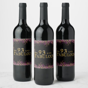 Etiqueta Para Botella De Vino 93 cumpleaños