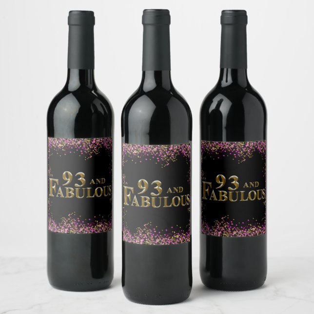 Etiqueta Para Botella De Vino 93 cumpleaños (Botellas)