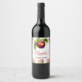Etiqueta Para Botella De Vino A Little Apple Is On The Way | Fall Baby Shower 