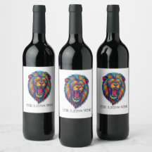 A PAINTED LION   Wine Label